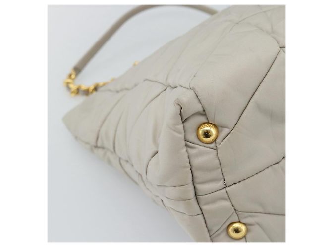 PRADA Chain Tote Bag Nylon Grau Gold - Ansicht 16