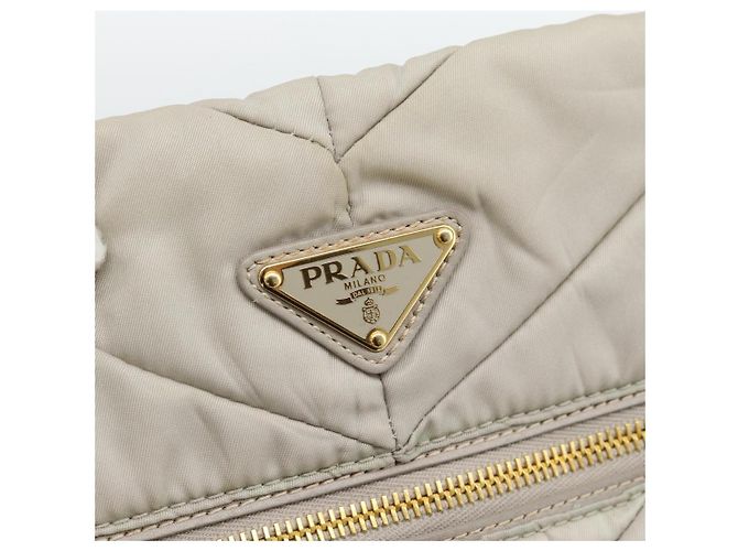 PRADA Chain Tote Bag Nylon Grau Gold - Ansicht 17