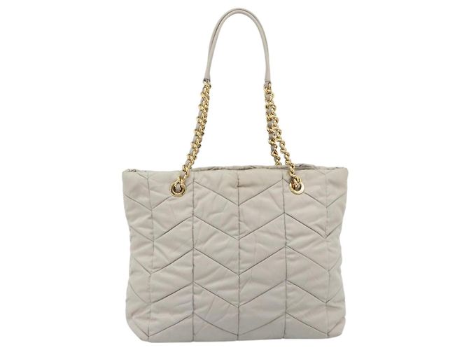 PRADA Chain Tote Bag Nylon Grau Gold - Ansicht 2