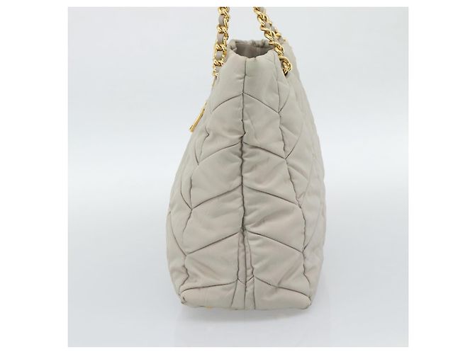 PRADA Chain Tote Bag Nylon Grau Gold - Ansicht 4