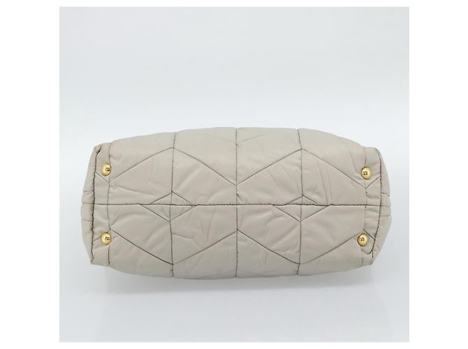 PRADA Chain Tote Bag Nylon Grau Gold - Ansicht 5