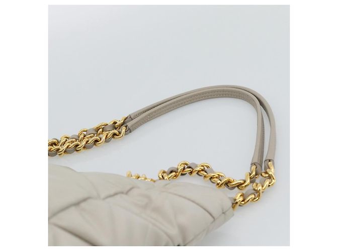 PRADA Chain Tote Bag Nylon Grau Gold - Ansicht 8