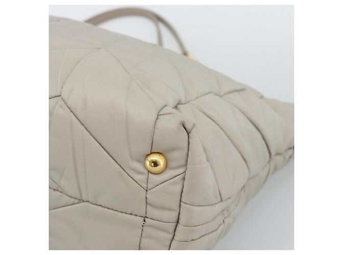 PRADA Chain Tote Bag Nylon Grau Gold - Ansicht 9