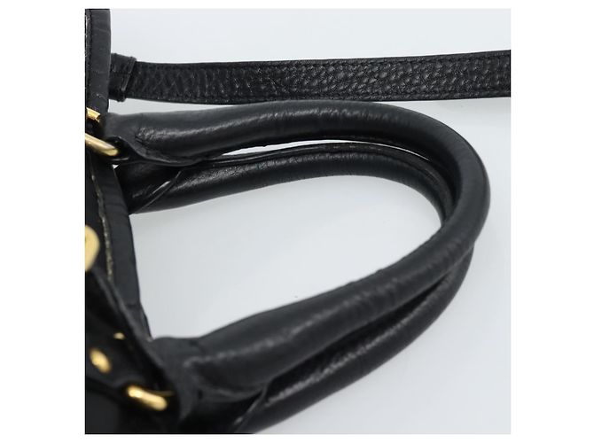 PRADA Hand Bag Nylon Leather 2way Black Gold - vista 14