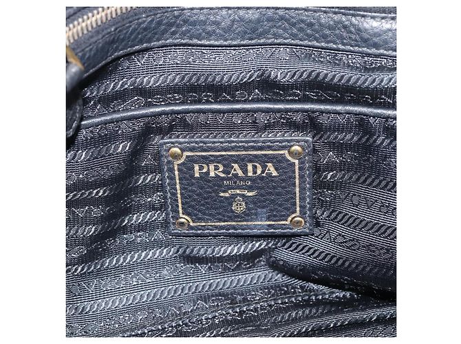 PRADA Hand Bag Nylon Leather 2way Black Gold - vista 20