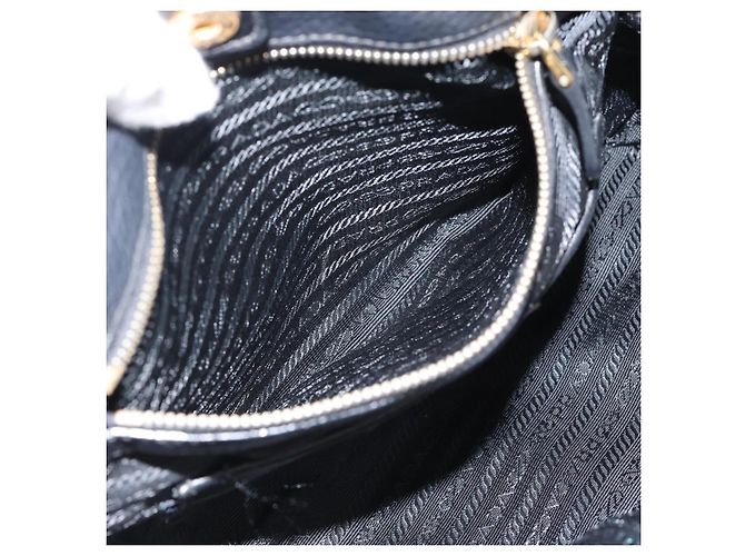 PRADA Hand Bag Nylon Leather 2way Black Gold - vista 24