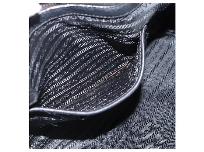 PRADA Hand Bag Nylon Leather 2way Black Gold - vista 25