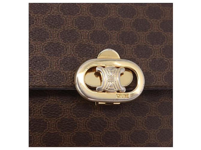 Céline CELINE Macadam Shoulder Bag PVC Leather Brown Gold - vista 19