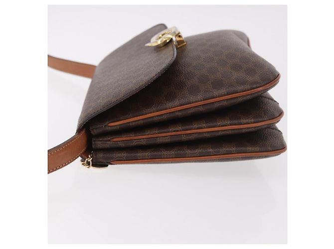 Céline CELINE Macadam Shoulder Bag PVC Leather Brown Gold - vista 4