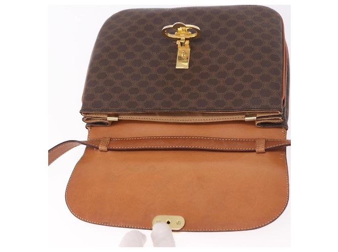 Céline CELINE Macadam Shoulder Bag PVC Leather Brown Gold - vista 9