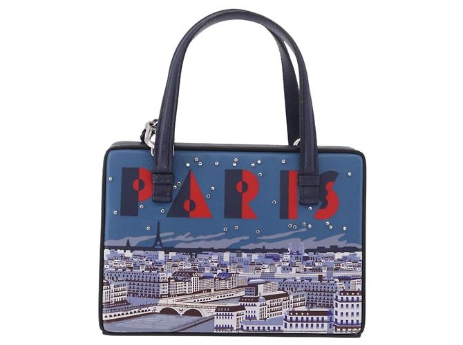 LOEWE Bolso de mano de piel 2way Navy Silver - vista 13