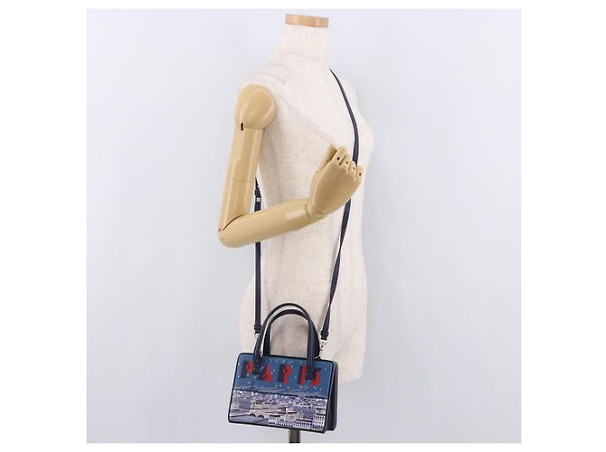 LOEWE Bolso de mano de piel 2way Navy Silver - vista 23