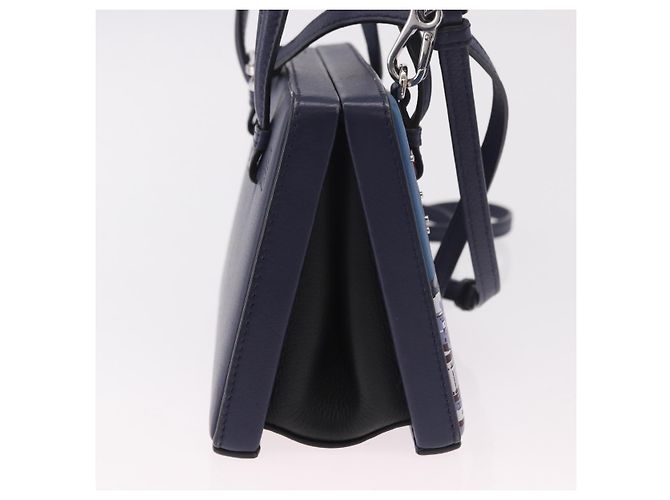 LOEWE Bolso de mano de piel 2way Navy Silver - vista 4