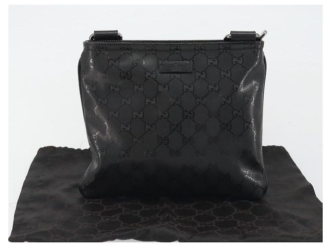 GUCCI GG Implementation Shoulder Bag PVC Black Silver 201538 - vista 12