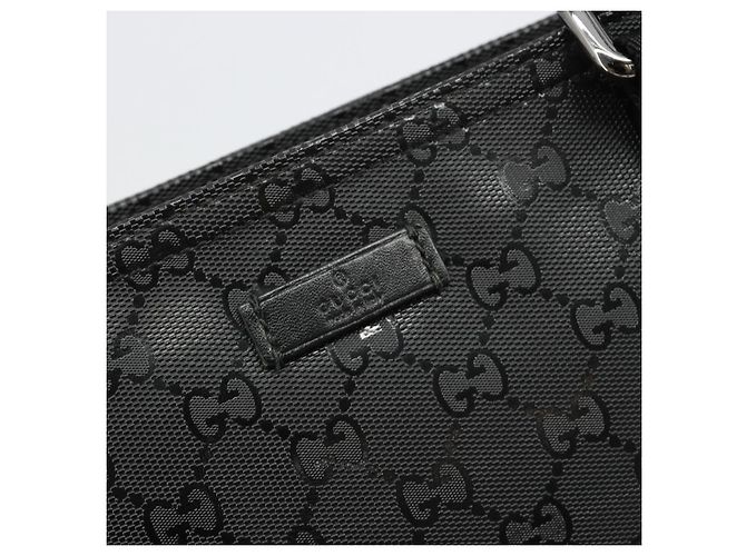 GUCCI GG Implementation Shoulder Bag PVC Black Silver 201538 - vista 18