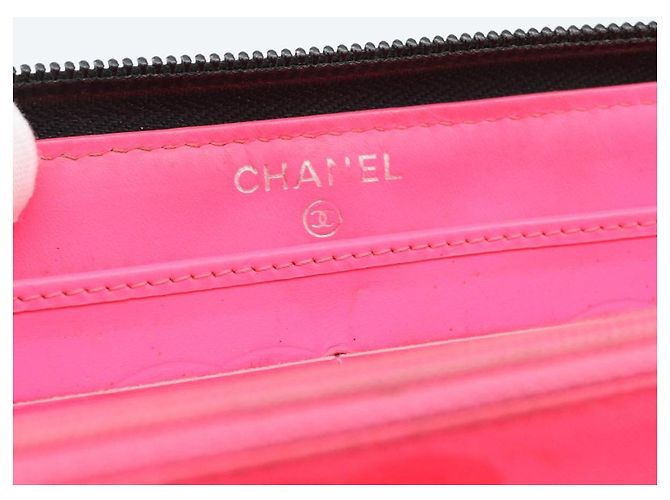 CHANEL Matelasse Cambon Line Long Wallet Leather Black Silver CC - vista 17