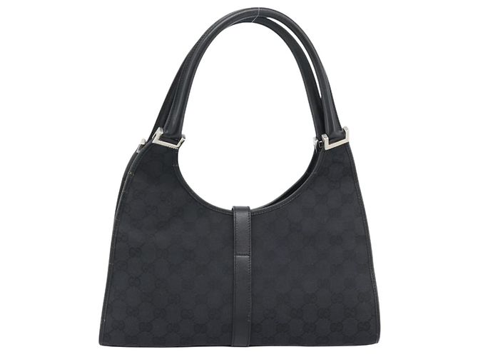 GUCCI GG Canvas Jackie Hand Bag Black Silver 002 1067 - vista 2