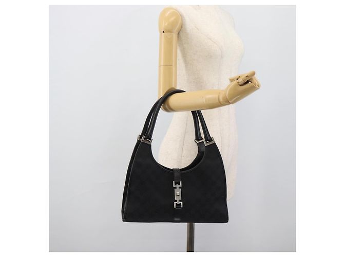 GUCCI GG Canvas Jackie Hand Bag Black Silver 002 1067 - vista 22