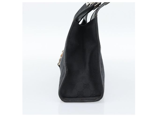 GUCCI GG Canvas Jackie Hand Bag Black Silver 002 1067 - vista 4
