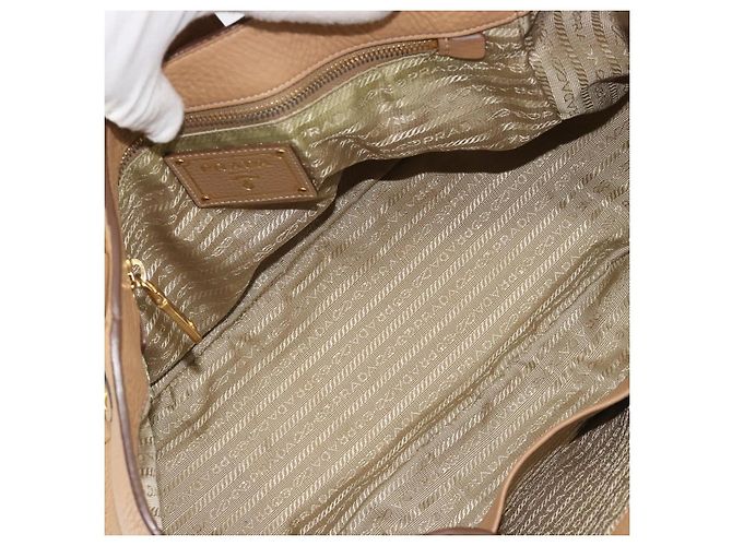 PRADA Hand Bag Leather Brown Gold - vista 10
