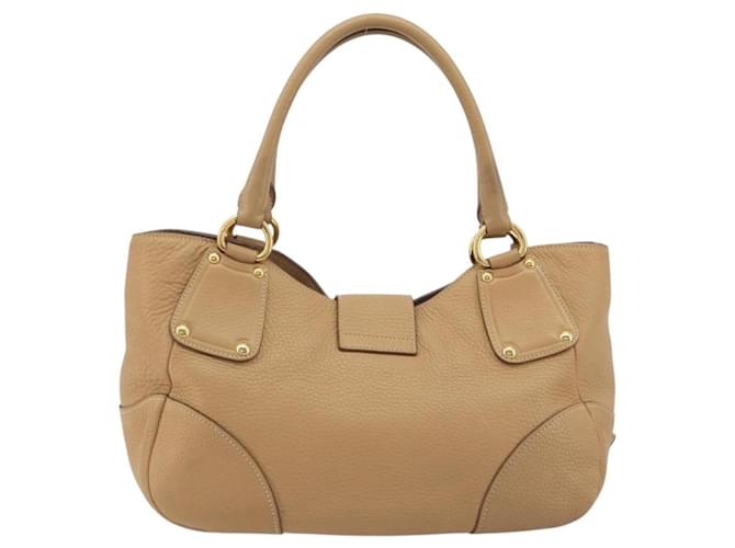 PRADA Hand Bag Leather Brown Gold - vista 2