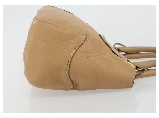 PRADA Hand Bag Leather Brown Gold - vista 3