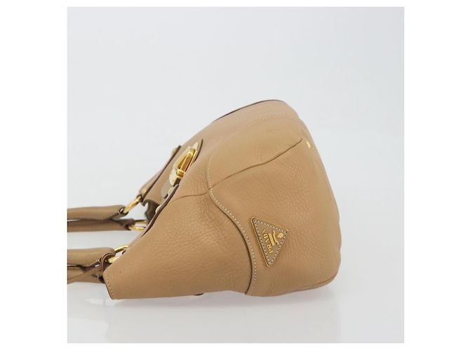 PRADA Hand Bag Leather Brown Gold - vista 5