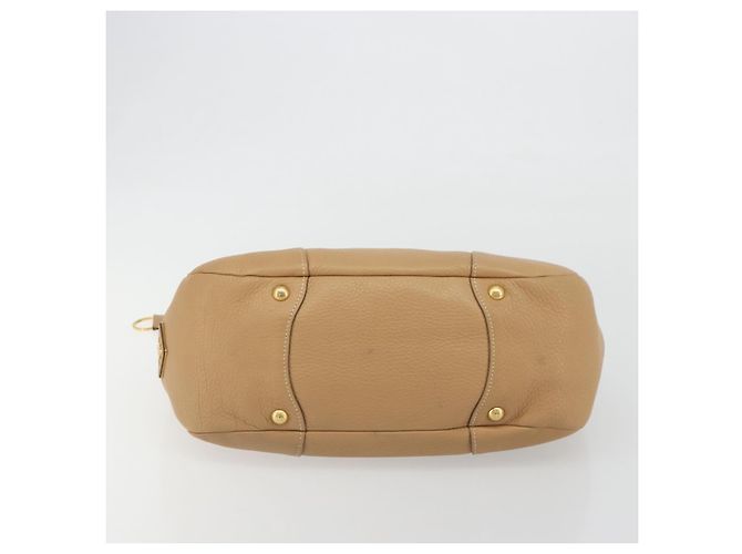 PRADA Hand Bag Leather Brown Gold - vista 6