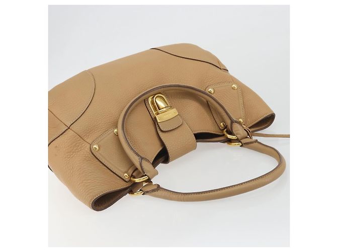 PRADA Hand Bag Leather Brown Gold - vista 7