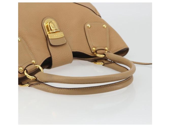 PRADA Hand Bag Leather Brown Gold - vista 8