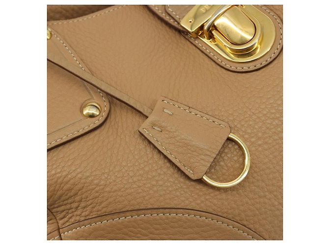 PRADA Hand Bag Leather Brown Gold - vista 9