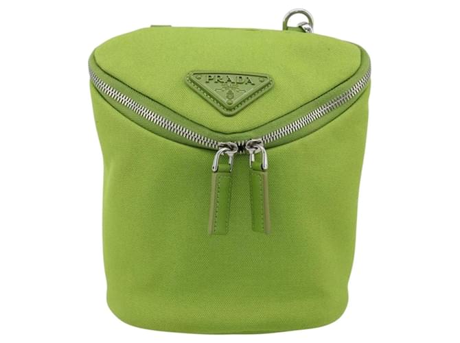 PRADA Shoulder Bag Canvas Green Silver - vista 13