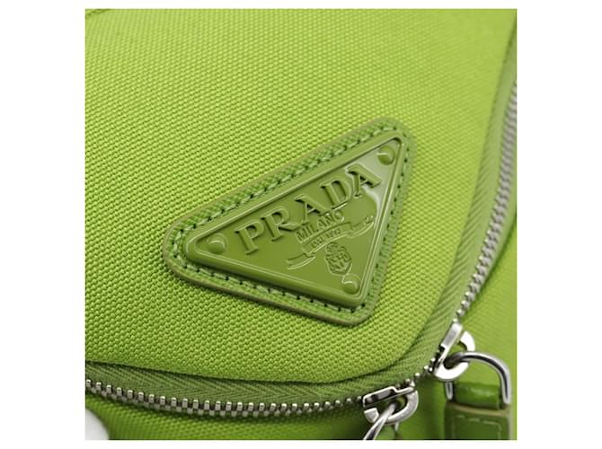 PRADA Shoulder Bag Canvas Green Silver - vista 18