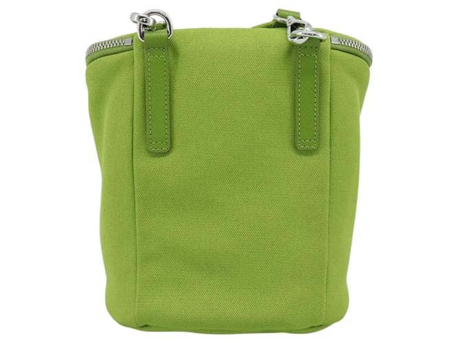 PRADA Shoulder Bag Canvas Green Silver - vista 2