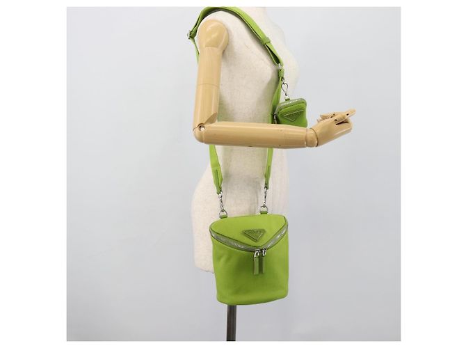PRADA Shoulder Bag Canvas Green Silver - vista 29