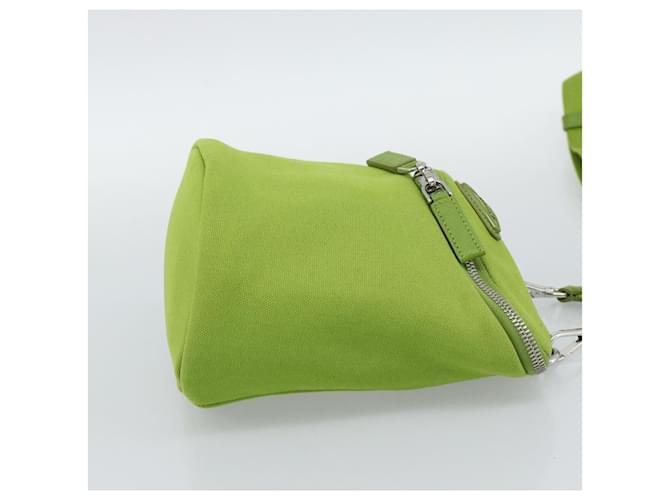 PRADA Shoulder Bag Canvas Green Silver - vista 4