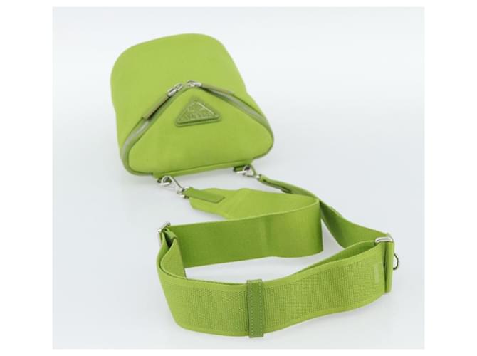 PRADA Shoulder Bag Canvas Green Silver - vista 7