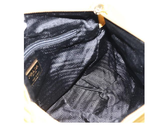PRADA Chain Shoulder Bag Nylon Yellow Gold - vista 21