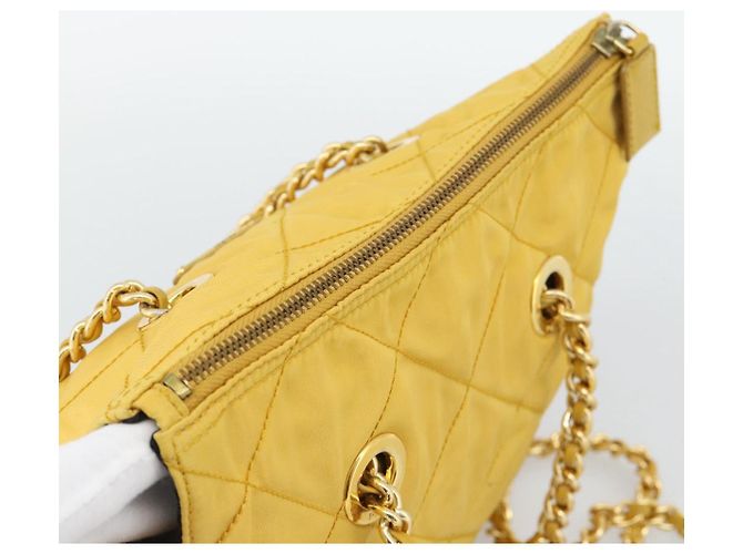 PRADA Chain Shoulder Bag Nylon Yellow Gold - vista 6