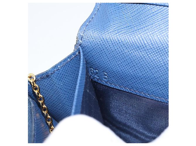 PRADA Long Wallet Safiano Leather Blue Gold - vista 11