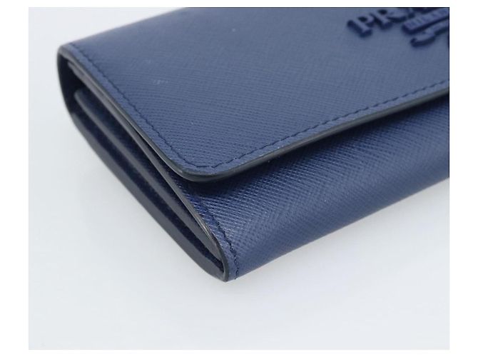 PRADA Long Wallet Safiano Leather Blue Gold - vista 14