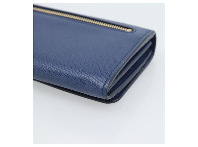 PRADA Long Wallet Safiano Leather Blue Gold - vista 15