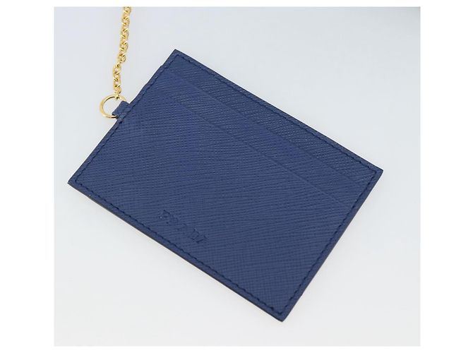 PRADA Long Wallet Safiano Leather Blue Gold - vista 27