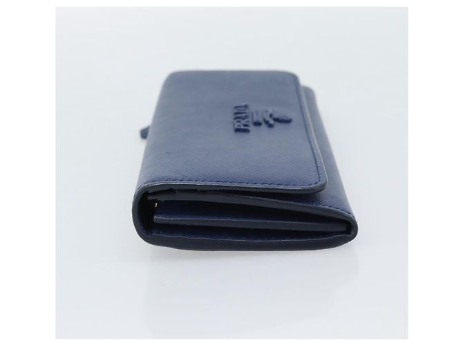 PRADA Long Wallet Safiano Leather Blue Gold - vista 3