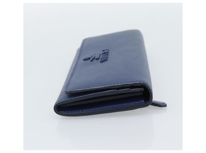 PRADA Long Wallet Safiano Leather Blue Gold - vista 4