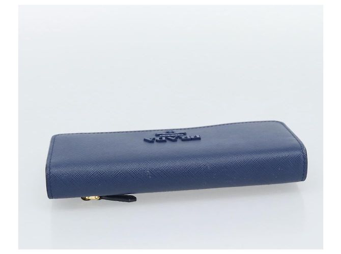PRADA Long Wallet Safiano Leather Blue Gold - vista 5