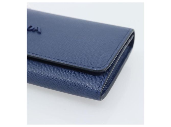 PRADA Long Wallet Safiano Leather Blue Gold - vista 7