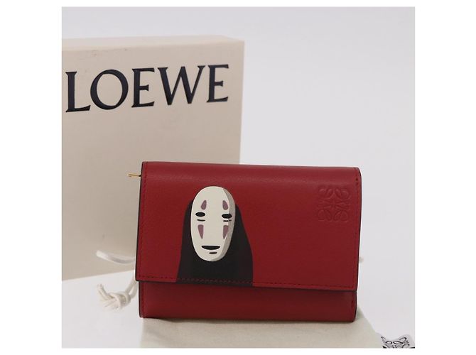LOEWE Studio Ghibli No-Face Compact Wallet Leather Red Gold - vista 12