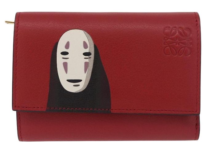 LOEWE Studio Ghibli No-Face Compact Wallet Leather Red Gold - vista 13