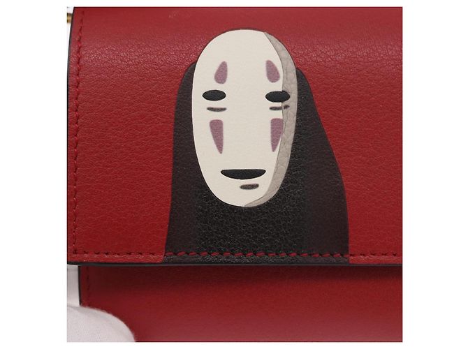 LOEWE Studio Ghibli No-Face Compact Wallet Leather Red Gold - vista 18